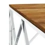 Mesa de centro acero inoxidable y madera maciza acacia plateado de vidaXL, Mesas de centro - Ref: Foro24-349975, Precio: 103,...