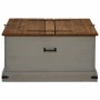 Baúl de almacenamiento HALDEN gris 91x91x47 cm madera maciza en Baúles de almacenamiento | Comprar online en Foru.es
