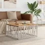 Mesa de centro acero inoxidable y madera reciclada plateada de vidaXL, Mesas de centro - Ref: Foro24-350064, Precio: 103,36 €...