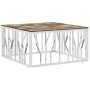 Mesa de centro acero inoxidable y madera reciclada plateada de vidaXL, Mesas de centro - Ref: Foro24-350064, Precio: 104,31 €...