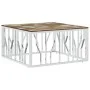 Mesa de centro acero inoxidable y madera reciclada plateada de vidaXL, Mesas de centro - Ref: Foro24-350064, Precio: 103,36 €...