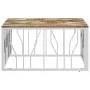 Mesa de centro acero inoxidable y madera reciclada plateada de vidaXL, Mesas de centro - Ref: Foro24-350064, Precio: 103,36 €...