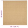 Alfombra de sisal natural 100x100 cm en Alfombras | Comprar online en Foru.es