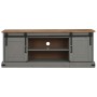 Mueble de TV HALDEN 2 puerta correderas gris 150x40x60 cm en Muebles TV | Comprar online en Foru.es