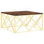 Mesa de centro acero inoxidable madera maciza reciclada dorada de vidaXL, Mesas de centro - Ref: Foro24-349974, Precio: 168,9...