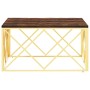 Mesa de centro acero inoxidable madera maciza reciclada dorada de vidaXL, Mesas de centro - Ref: Foro24-349974, Precio: 168,9...