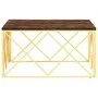 Mesa de centro acero inoxidable madera maciza reciclada dorada de vidaXL, Mesas de centro - Ref: Foro24-349974, Precio: 166,8...