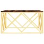 Mesa de centro acero inoxidable madera maciza reciclada dorada de vidaXL, Mesas de centro - Ref: Foro24-349974, Precio: 168,9...
