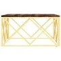 Mesa de centro acero inoxidable madera maciza reciclada dorada de vidaXL, Mesas de centro - Ref: Foro24-349974, Precio: 166,8...
