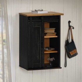 Armario colgante HALDEN con puerta corredera 49x22,5x70cm negro en Armarios de cocina | Comprar online en Foru.es