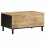 Mesa de centro madera maciza de mango rugosa negro 80x50x40 cm en Mesas de centro | Comprar online en Foru.es