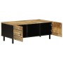 Mesa de centro madera maciza de mango rugosa negro 100x54x40 cm en Mesas de centro | Comprar online en Foru.es