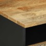 Mesa de centro madera maciza de mango rugosa negro 80x54x40 cm en Mesas de centro | Comprar online en Foru.es