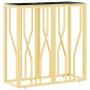 Mesa consola de acero inoxidable y vidrio dorada 70x30x70 cm de vidaXL, Mesas auxiliares - Ref: Foro24-350036, Precio: 159,53...