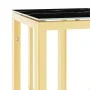 Golden stainless steel and glass console table 70x30x70 cm by vidaXL, Side tables - Ref: Foro24-350036, Price: 157,47 €, Disc...