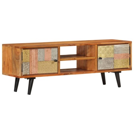 Mueble de TV con puertas metal madera maciza acacia 112x30x40cm de vidaXL, Muebles TV - Ref: Foro24-354985, Precio: 184,49 €,...