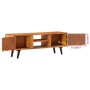 Mueble de TV con puertas metal madera maciza acacia 112x30x40cm de vidaXL, Muebles TV - Ref: Foro24-354985, Precio: 184,49 €,...
