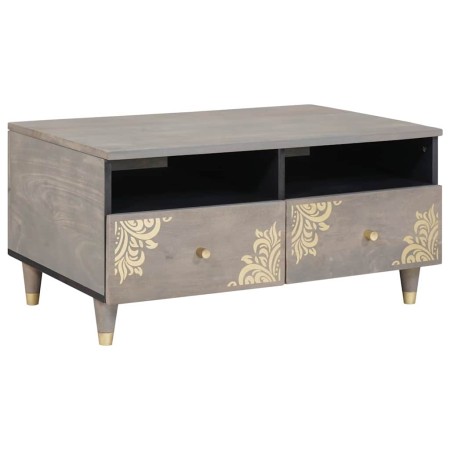 Mesa de Café Gris 80 x 54 x 40 cm Madera de mango maciza en Mesas de centro | Comprar online en Foru.es