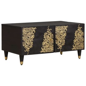 Mesa de Café Negro 80 x 50 x 40 cm Madera de mango maciza en Mesas de centro | Comprar online en Foru.es
