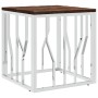 Mesa de centro acero inoxidable y madera reciclada plateada de vidaXL, Mesas de centro - Ref: Foro24-350045, Precio: 75,76 €,...