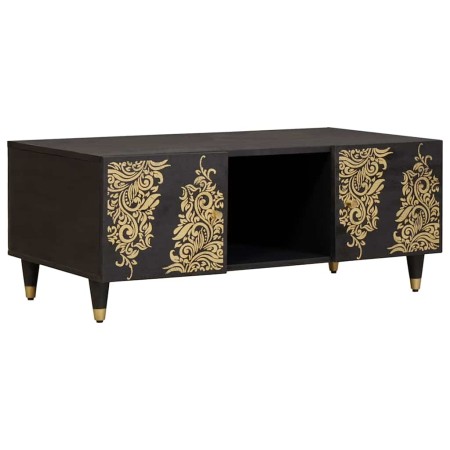 Mesa de Café Negro 100 x 54 x 40 cm Madera de mango maciza en Mesas de centro | Comprar online en Foru.es