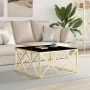 Mesa de centro de acero inoxidable y vidrio dorada 80x80x40 cm de vidaXL, Mesas de centro - Ref: Foro24-349972, Precio: 186,3...