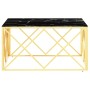 Mesa de centro de acero inoxidable y vidrio dorada 80x80x40 cm de vidaXL, Mesas de centro - Ref: Foro24-349972, Precio: 154,1...