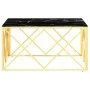Mesa de centro de acero inoxidable y vidrio dorada 80x80x40 cm de vidaXL, Mesas de centro - Ref: Foro24-349972, Precio: 186,3...