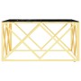 Mesa de centro de acero inoxidable y vidrio dorada 80x80x40 cm de vidaXL, Mesas de centro - Ref: Foro24-349972, Precio: 154,1...