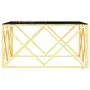 Mesa de centro de acero inoxidable y vidrio dorada 80x80x40 cm de vidaXL, Mesas de centro - Ref: Foro24-349972, Precio: 186,3...