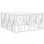 Mesa de centro acero inoxidable y vidrio plateado 100x100x50 cm de vidaXL, Mesas de centro - Ref: Foro24-350067, Precio: 288,...