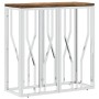 Mesa consola acero inoxidable madera maciza reciclada plateada de vidaXL, Mesas auxiliares - Ref: Foro24-350037, Precio: 109,...