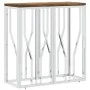 Mesa consola acero inoxidable madera maciza reciclada plateada de vidaXL, Mesas auxiliares - Ref: Foro24-350037, Precio: 108,...