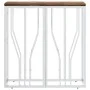 Mesa consola acero inoxidable madera maciza reciclada plateada de vidaXL, Mesas auxiliares - Ref: Foro24-350037, Precio: 108,...