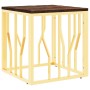 Mesa de centro acero inoxidable madera maciza reciclada dorada de vidaXL, Mesas de centro - Ref: Foro24-350046, Precio: 90,94...