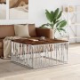 Mesa de centro acero inoxidable y madera reciclada plateada de vidaXL, Mesas de centro - Ref: Foro24-350069, Precio: 176,93 €...
