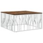 Mesa de centro acero inoxidable y madera reciclada plateada de vidaXL, Mesas de centro - Ref: Foro24-350069, Precio: 176,93 €...