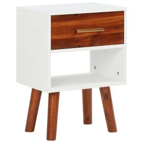 Mesita de noche de madera maciza de acacia 40x30x57 cm de vidaXL, Mesitas de noche - Ref: Foro24-245739, Precio: 49,15 €, Des...