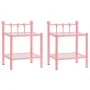 Mesitas de noche 2 unidades metal y vidrio rosa y transparente de vidaXL, Mesitas de noche - Ref: Foro24-325079, Precio: 58,6...