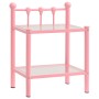 Mesitas de noche 2 unidades metal y vidrio rosa y transparente de vidaXL, Mesitas de noche - Ref: Foro24-325079, Precio: 59,3...