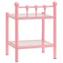 Mesitas de noche 2 unidades metal y vidrio rosa y transparente de vidaXL, Mesitas de noche - Ref: Foro24-325079, Precio: 59,3...