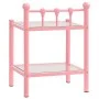 Mesitas de noche 2 unidades metal y vidrio rosa y transparente de vidaXL, Mesitas de noche - Ref: Foro24-325079, Precio: 58,6...