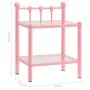 Mesitas de noche 2 unidades metal y vidrio rosa y transparente de vidaXL, Mesitas de noche - Ref: Foro24-325079, Precio: 58,6...