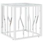Mesa de centro acero inoxidable y vidrio plateada 50x50x50 cm de vidaXL, Mesas de centro - Ref: Foro24-350041, Precio: 91,63 ...