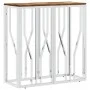 Console table stainless steel solid recycled wood silver by vidaXL, Side tables - Ref: Foro24-350040, Price: 108,02 €, Discou...