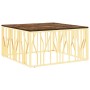 Mesa de centro acero inoxidable madera maciza reciclada dorado de vidaXL, Mesas de centro - Ref: Foro24-350070, Precio: 322,9...