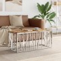 Mesa de centro acero inoxidable y madera reciclada plateada de vidaXL, Mesas de centro - Ref: Foro24-350056, Precio: 105,63 €...