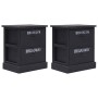 Mesitas de noche 2 unidades madera Paulownia negro 38x28x45 cm de vidaXL, Mesitas de noche - Ref: Foro24-284059, Precio: 71,3...