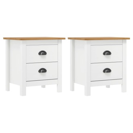 Mesita noche Hill 2uds madera maciza pino blanco 46x35x49,5 cm de vidaXL, Mesitas de noche - Ref: Foro24-288910, Precio: 118,...