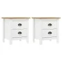Mesita noche Hill 2uds madera maciza pino blanco 46x35x49,5 cm de vidaXL, Mesitas de noche - Ref: Foro24-288910, Precio: 123,...